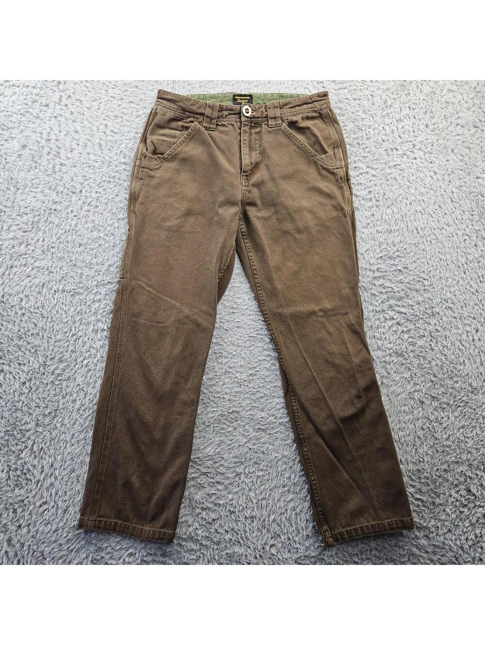 Seager Bison Strong Duck Canvas Pant Men 31x30 Brown Huckberry Workwear *Flaw